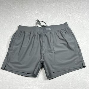SquidHaus Essential Shorts Mens Large Gray 5" Inseam Unlined Athletic Gym